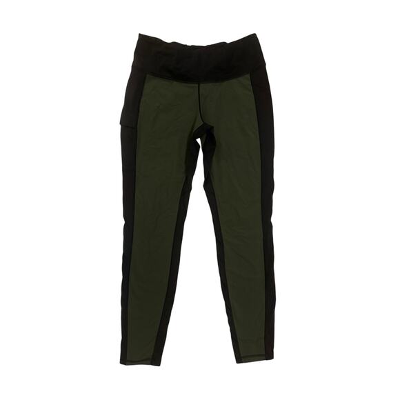 Women L Kuhl Transcendr Leggings Green Black Pants 6322 Softshell Trail Hike Run - Picture 1 of 6